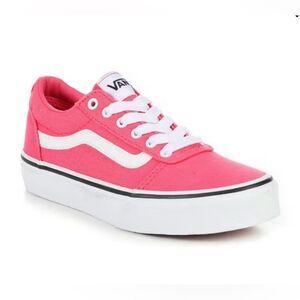 Vans Kids Sneakers in Vibrant Pink and Classic White